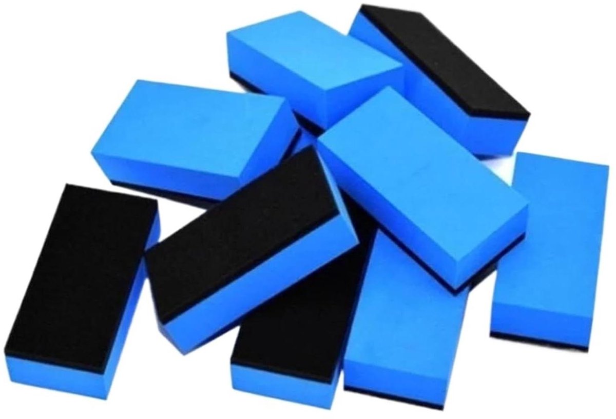 Auto Keramische Coating Spons - Glas Wax Applicator - Auto Polijsten - Zachte Schuimlaag - 10 stuks - Blauw