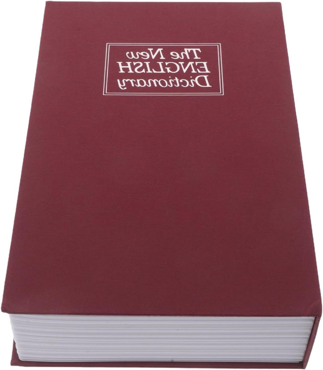 Decoratieve boekenbox - Geheime opbergdoos - Veilig opbergen - Herstelbaar cijferslot - 24 cm lengte - Rood