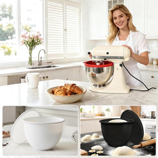 Mixer Inzetstukken - Mengkom Vervanging - Bakken Koken - Met Deksel - 3 Stuks - Multicolor — afbeelding 2