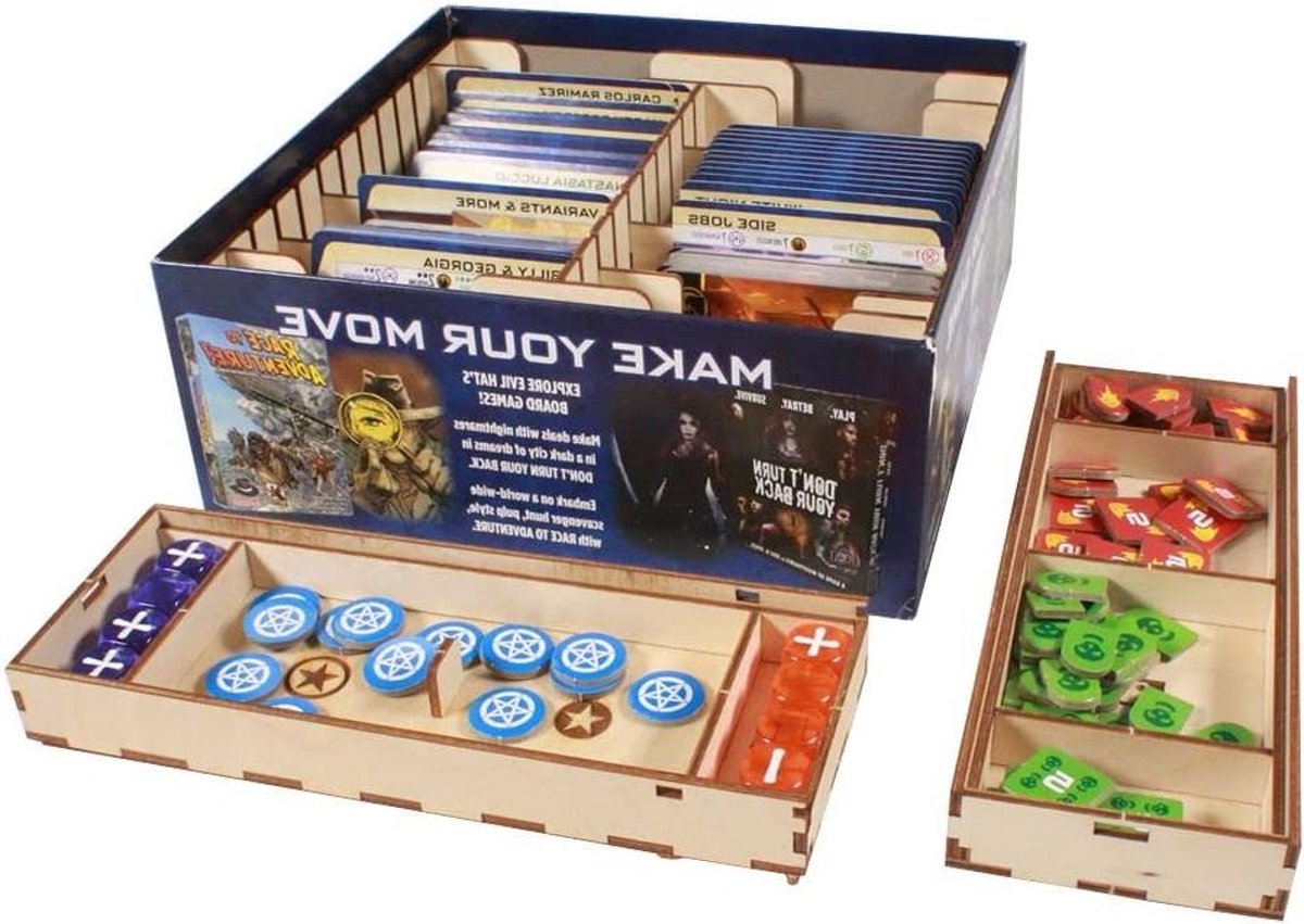 Spel Organizer - Bordspel Houder - Spel Opslag - Houten Constructie - 26 cm - Natuurlijk Hout