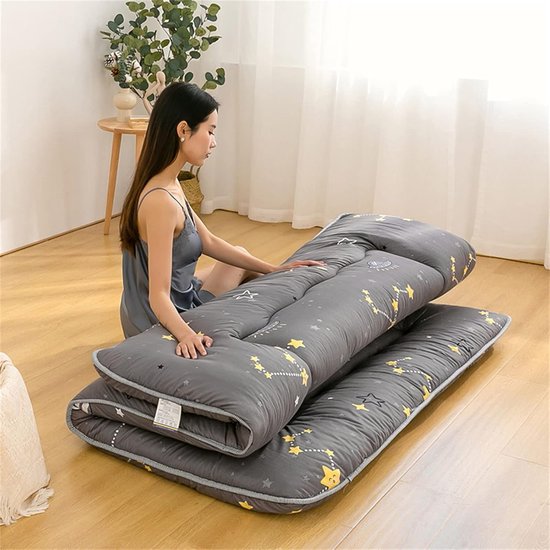 Futon Matras - Vloermatras Opvouwbaar - Ruimte Besparen - Huidvriendelijke Stof - 90x200cm - Geel — afbeelding 2