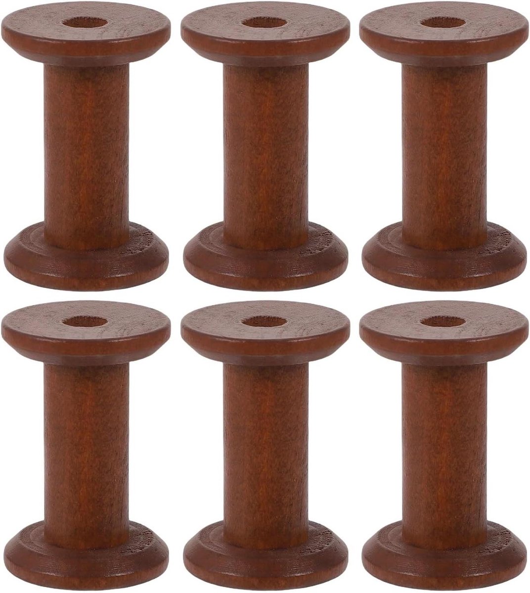 Houten Draad Spoelen - Garen Klousen Spoelen Organizer - Naaien en Knutselen - Vintage Ontwerp - 18 Stuks - Lichtbruin