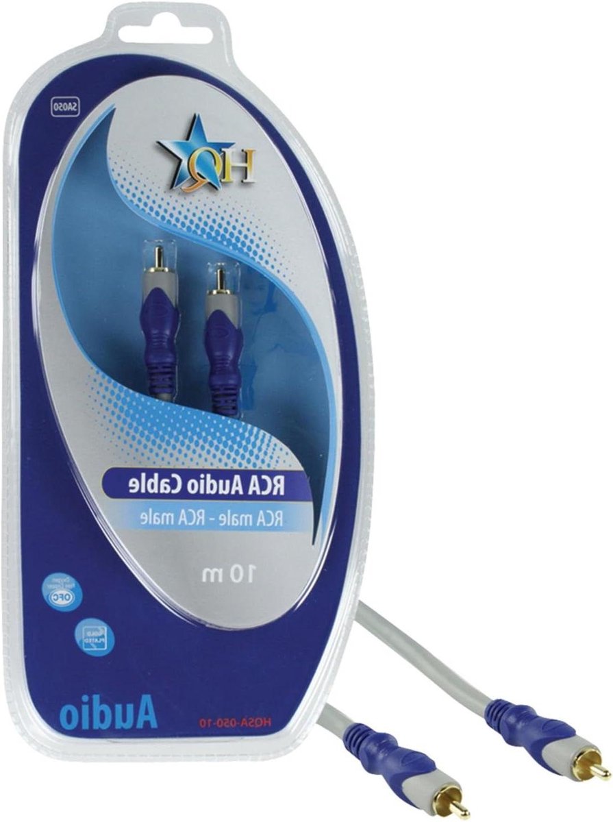 RCA Kabel - Audio Kabel - Stereo Geluid - Goud Vergulde Pluggen - 10 Meter - Zwart