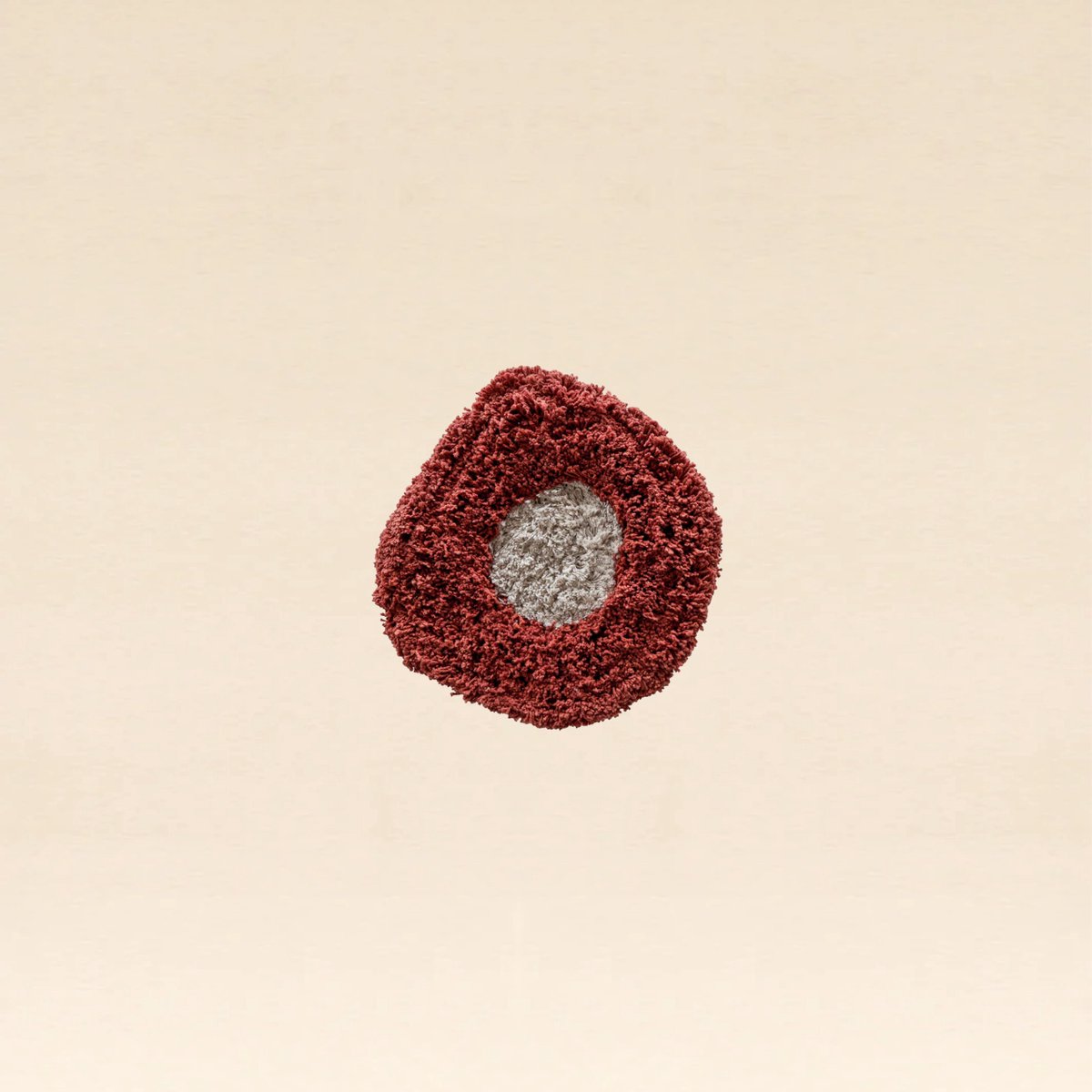 Handgetufted Wandtextiel Pebble - Burnt Orange 25x25cm - Ever Desi Studio