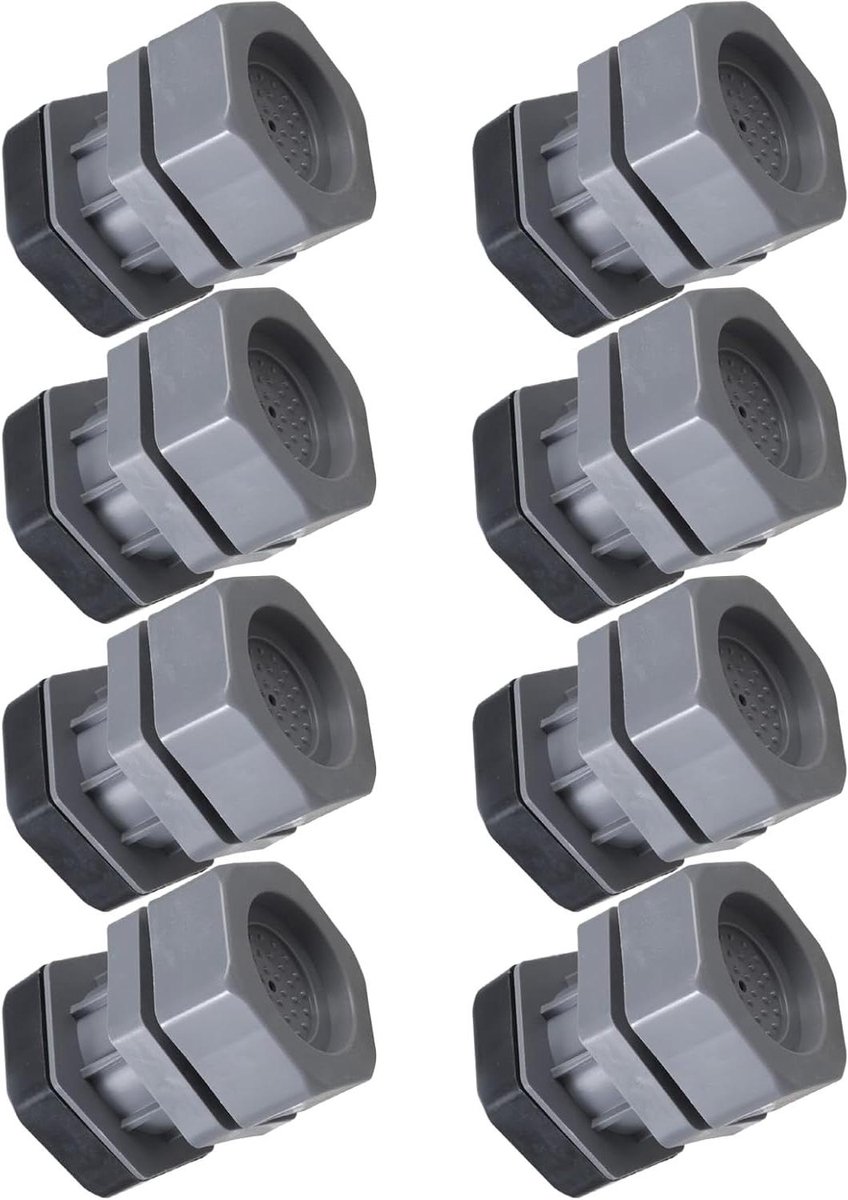 Apparaat Voetstukken - Wasmachine Demper - Apparaten Stabiliseren - Waterdicht en Antislip - 8 Stuks - Zwart