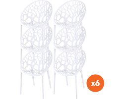 Set van 6 - Siesta Crystal stapelbare tuinstoelen - Wit