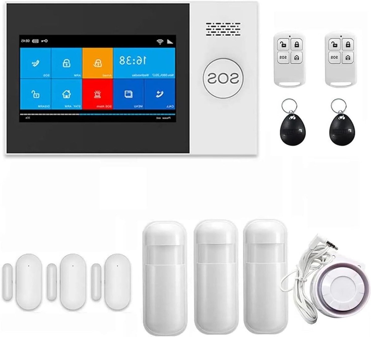 Beveiligingssysteem Set - App Bediening - Huis Beveiligen - Draadloze Sensoren - 10 Millimeter - Zwart