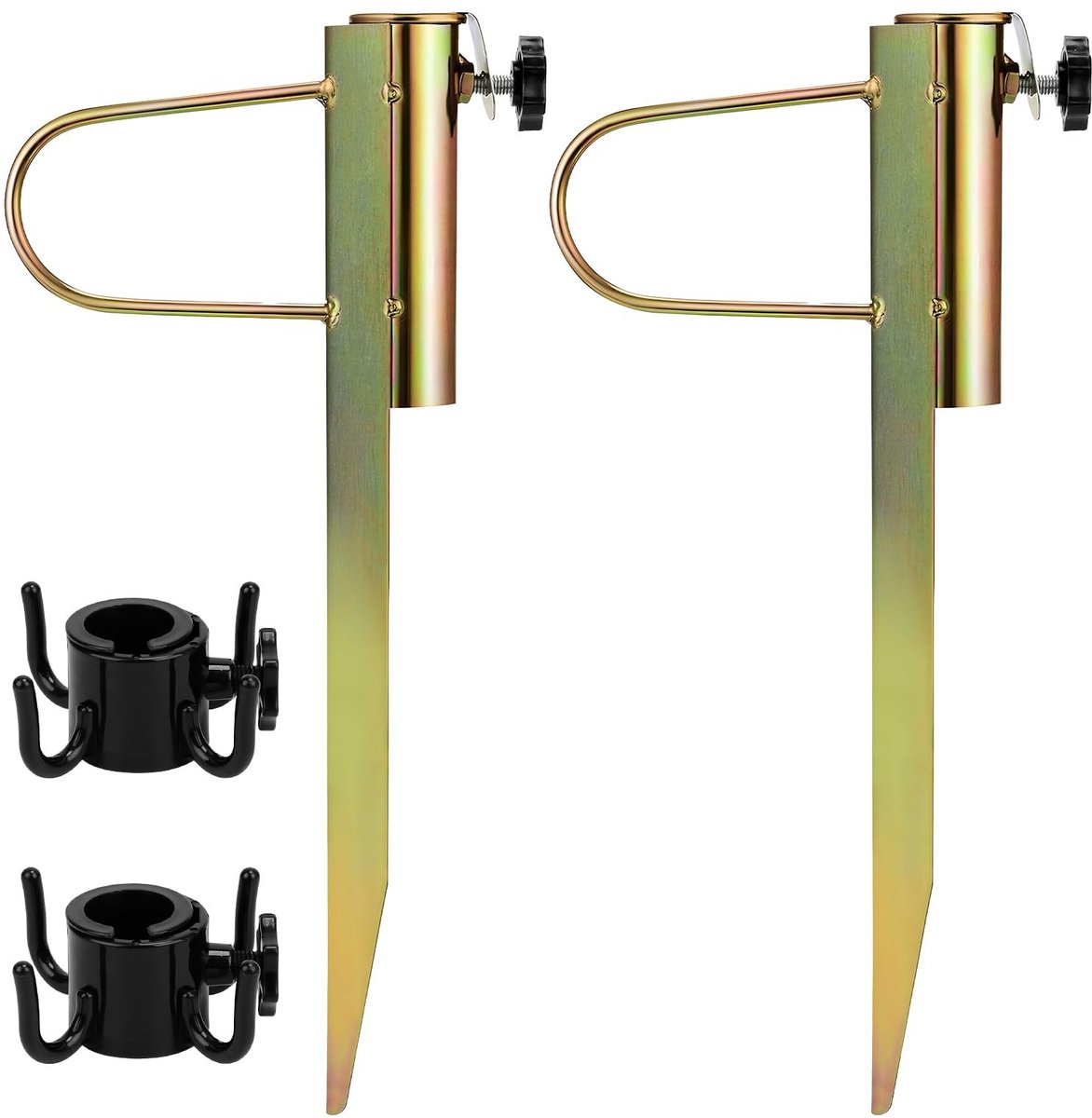 Dailygoody - OmGoods - Dailygoody - Parasolhouder - Grondpen voor parasol - Handige grip - Voor tuin en strand - Geschikt voor paraplu's - Staal met haringen