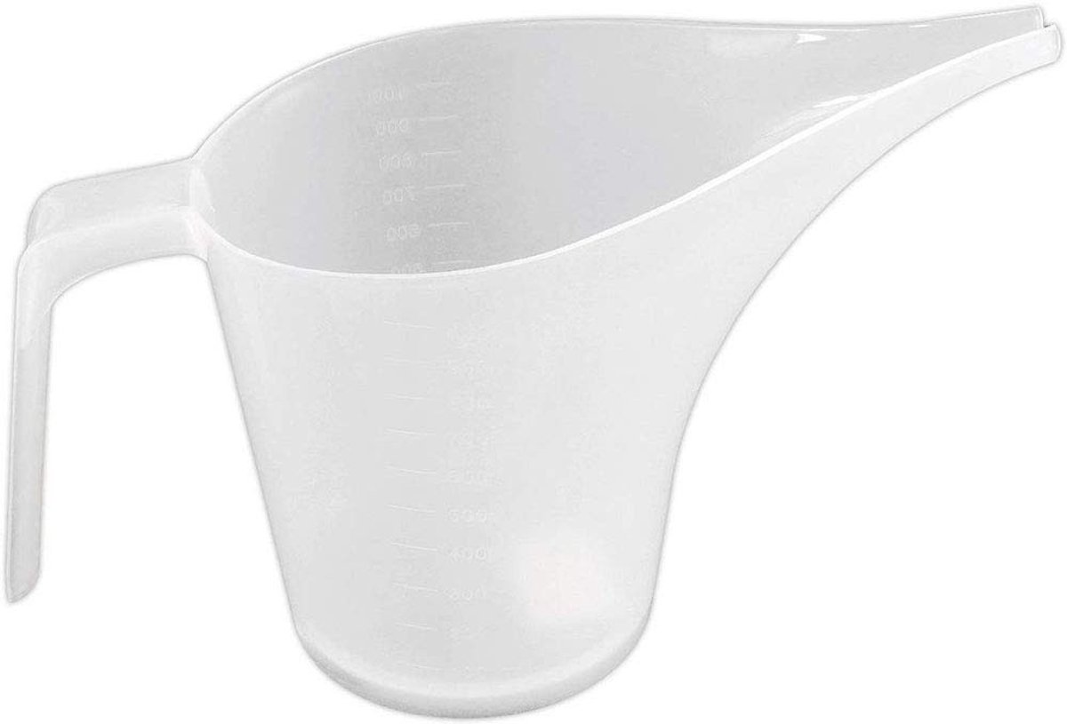 Dailygoody - Kunststof Trechterkan - Maatbeker 1000 ml - Voor eenvoudig gieten - Transparant - Keukenhulpmiddel - Perfect voor jam en siroop