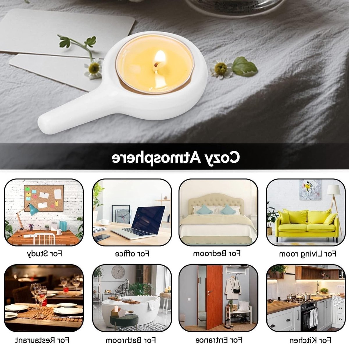 Klein Theelicht Houder van Keramiek in Lepelvorm voor Keuken, Slaapkamer en Woonkamer - Stijlvolle Decoratie en Cadeau Idee — cadeau in Wonen & Interieur - foto 2