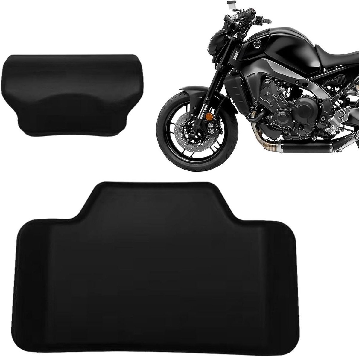 Motorfiets Passagierskussen - Bagagekussen Topkoffer - Comfortabel Reizen - Zelfklevende Bevestiging - 26.7 x 14.1 x 7.8 cm - Zwart
