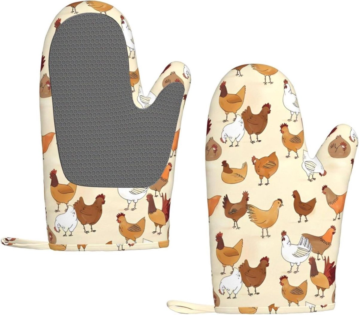 Ovenwanten - Keukenhandschoenen Hittebestendig - Koken en Bakken - Antislip Siliconen - 28x18 cm - Zwart