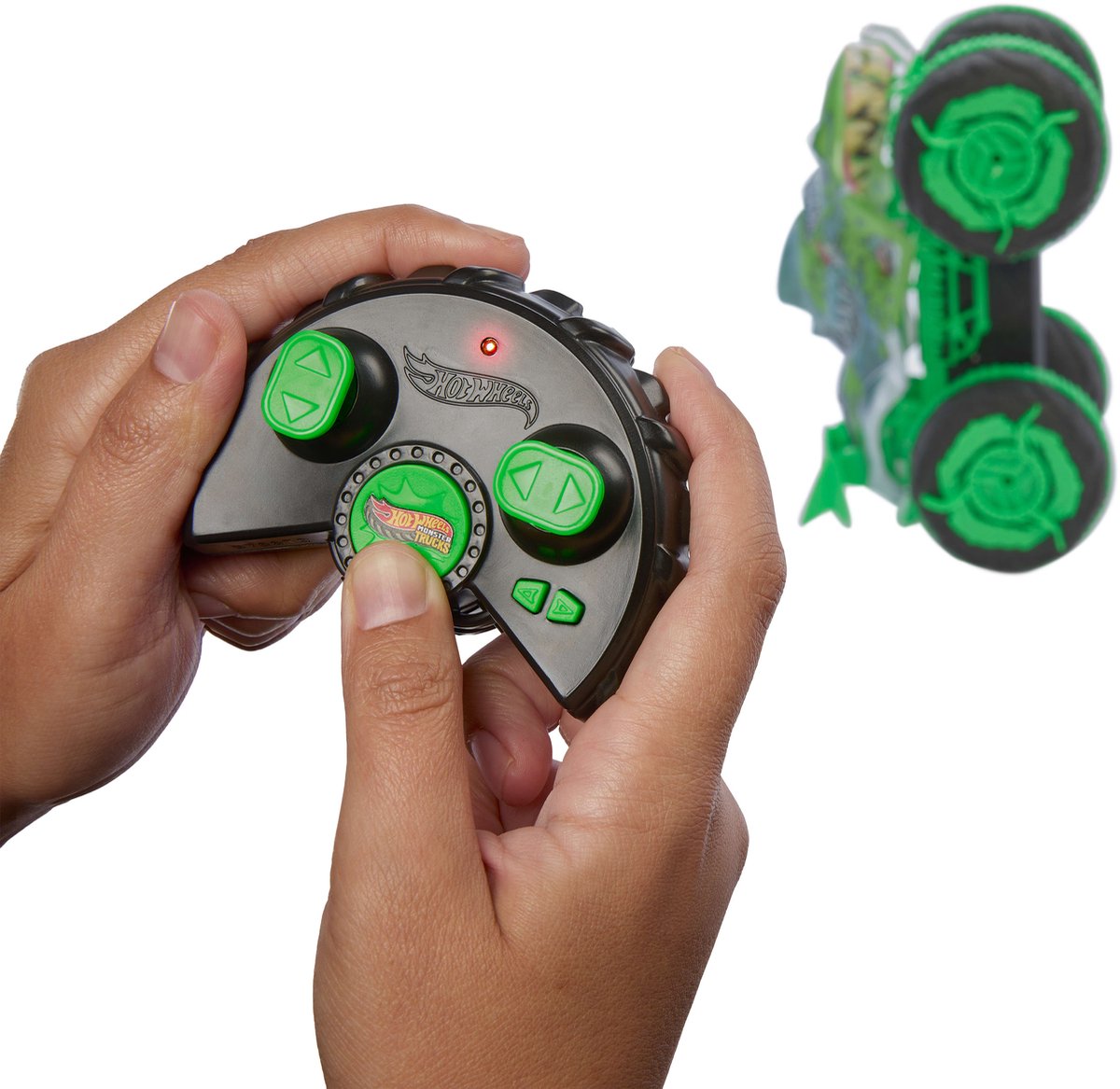 Hot Wheels Monstertrucks Terreinwagen Krakende Kaken - Speelgoedtruck met afstandsbediening - Rijdt op land en in water — afbeelding 6