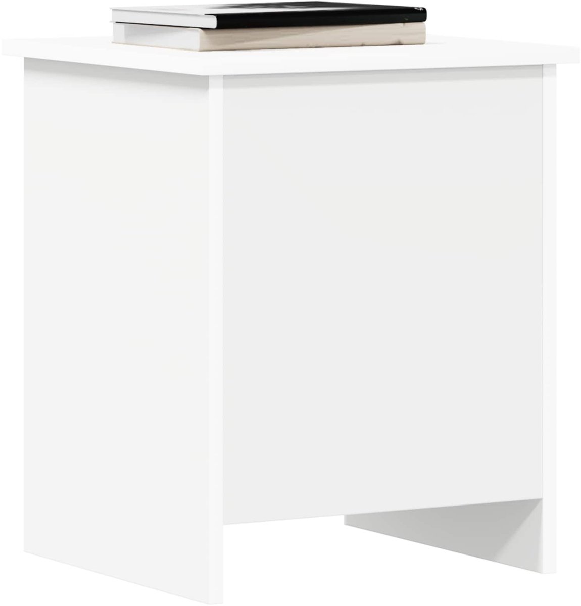 vidaXL - Opbergkist - met - opslag - Wit - 40 - x - 40 - x - 50 - cm - Bewerkt - hout