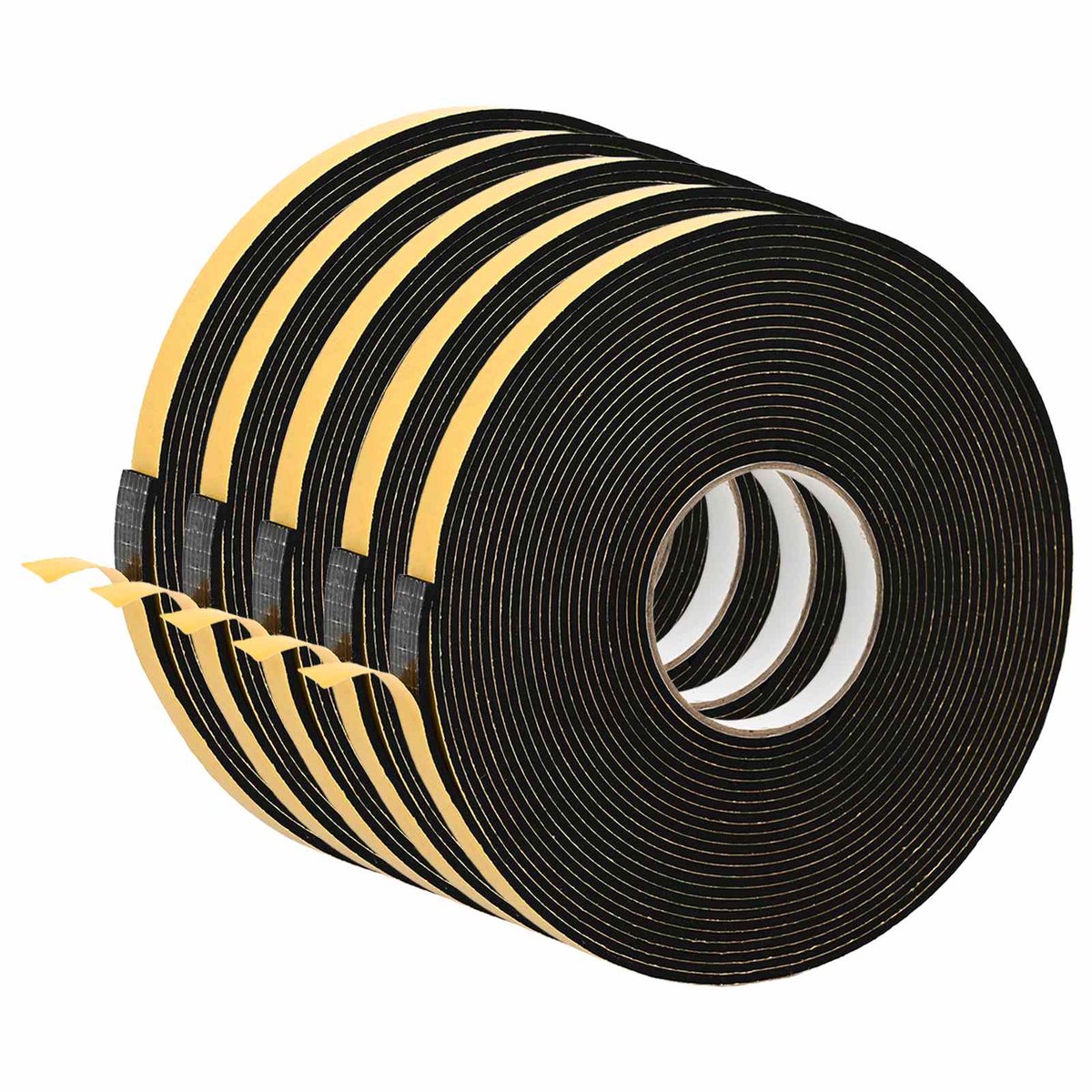 vidaXL - Zelfklevende - schuimtape - 5 - st - Zwart - 10mm - x - 10m - CR - Schuim