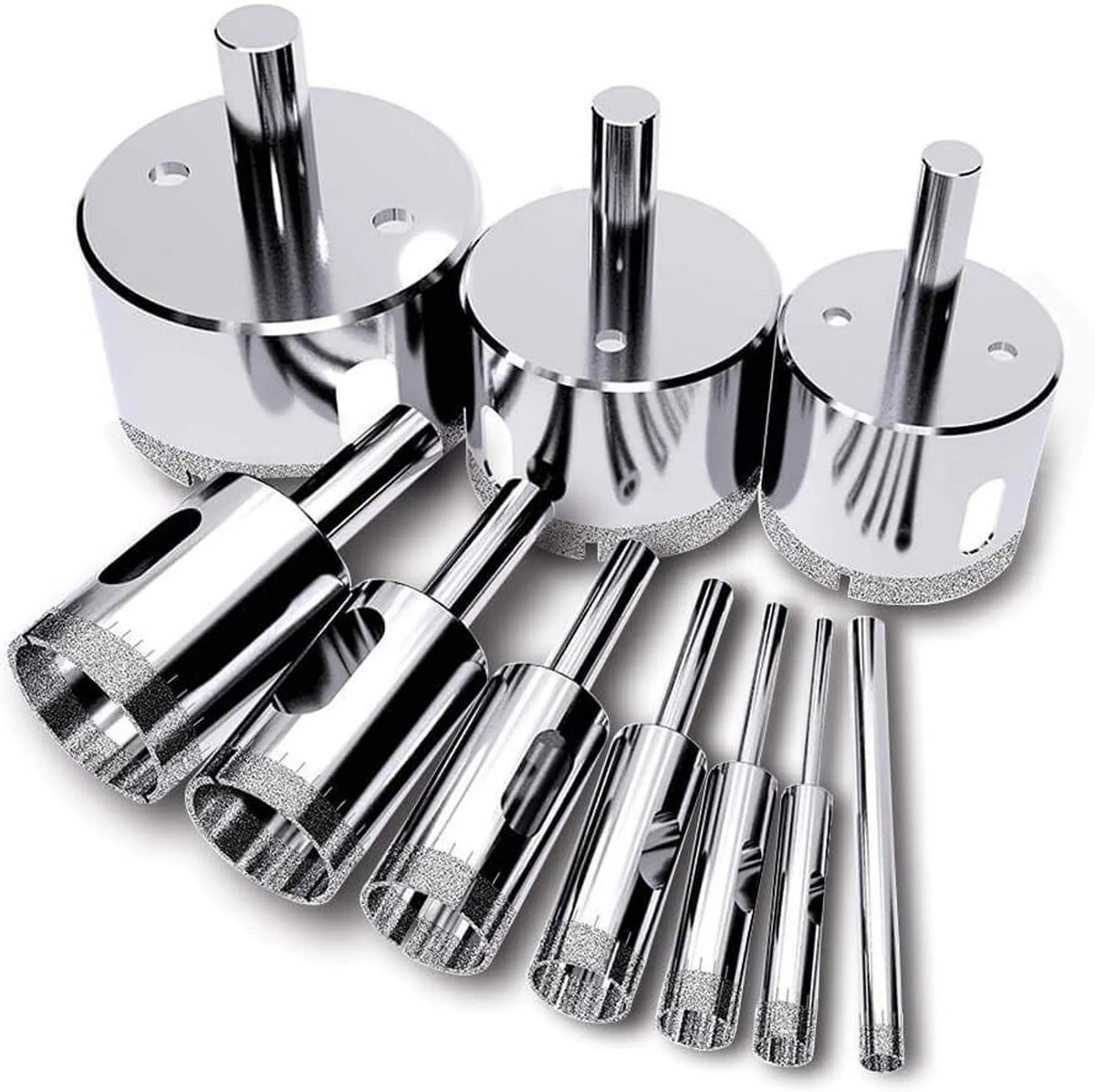 Gereedschap voor het openen van glasboren (10-delige set diamantboortjes), diamantboor, gereedschap voor het verwijderen van diamantboren, kernboor voor glas, porselein en keramiek.