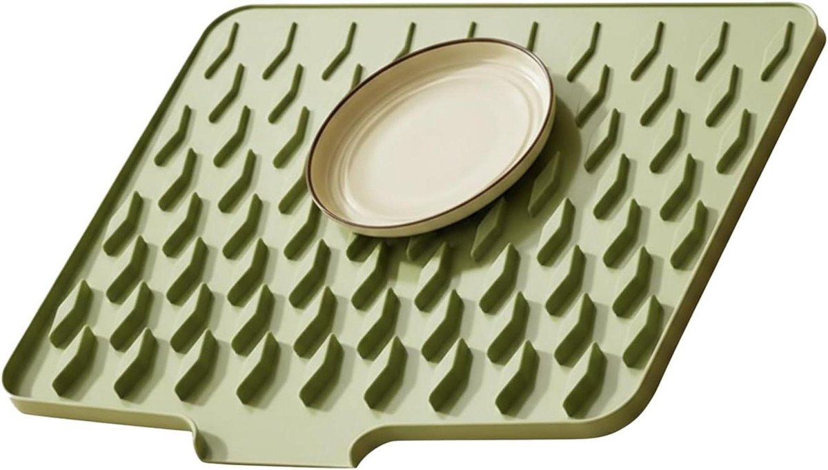 Afwasdroogmat - Keukenmat Drogen - Servies Drogen - Antislip Ontwerp - 40 x 30 cm - Groen