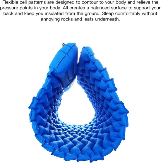 Kampeer Mat - Slaapmat Dubbel - Buiten Kamperen - Waterdicht Materiaal - 2 Persoons - Blauw — afbeelding 3