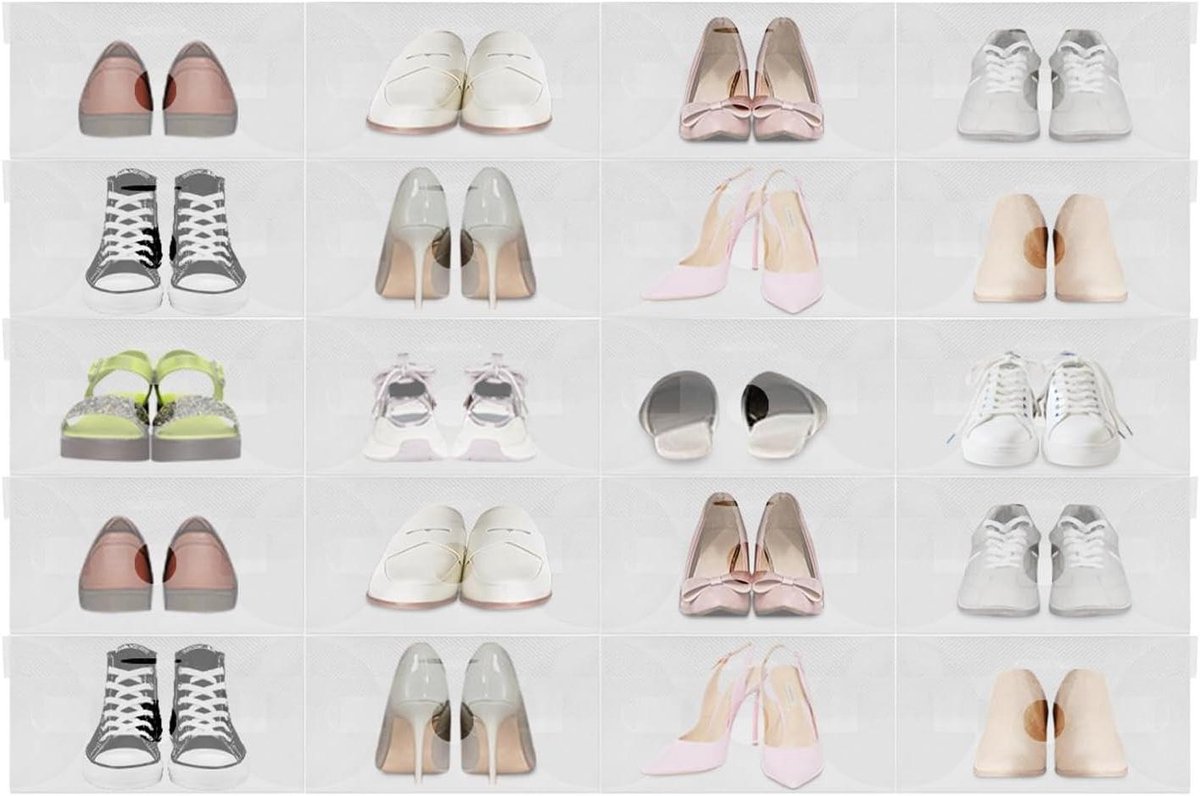 Schoenendozen Stapelbaar - Opbergdozen Schoenen - Orde Thuis - Klapdeksel - 20 stuks - Wit