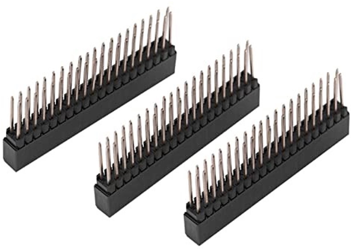 Dailygoody - 3 stuks 2 x 20 pinnen - extra lange vrouwelijke pin header - ideale socketconnector - stabiele signaaloverdracht - g...