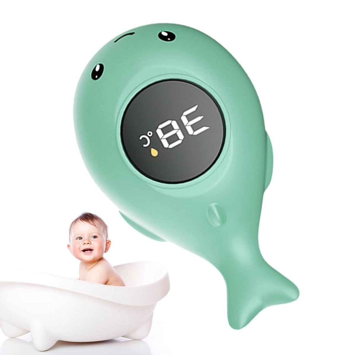 Baby Badthermometer - Water Temperatuurmeter - Veilig Baden - 3 Kleuren Indicatie - 11.4 x 7.1 x 5.6 cm - Groen