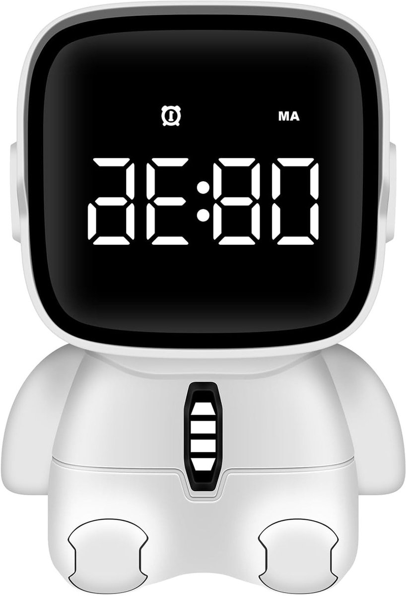 Digitale Kinderwekker in Ruimtevaartthema met Snooze, 2 Alarmen en Countdownfunctie voor Slaapkamer en Speelkamer