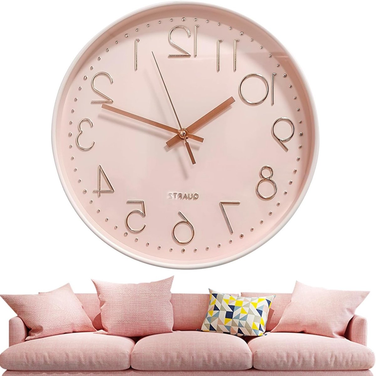 Moderne Stille Wandklok voor Kinderen, Groot Formaat, Quartz Mechanisme, Decoratief en Functioneel