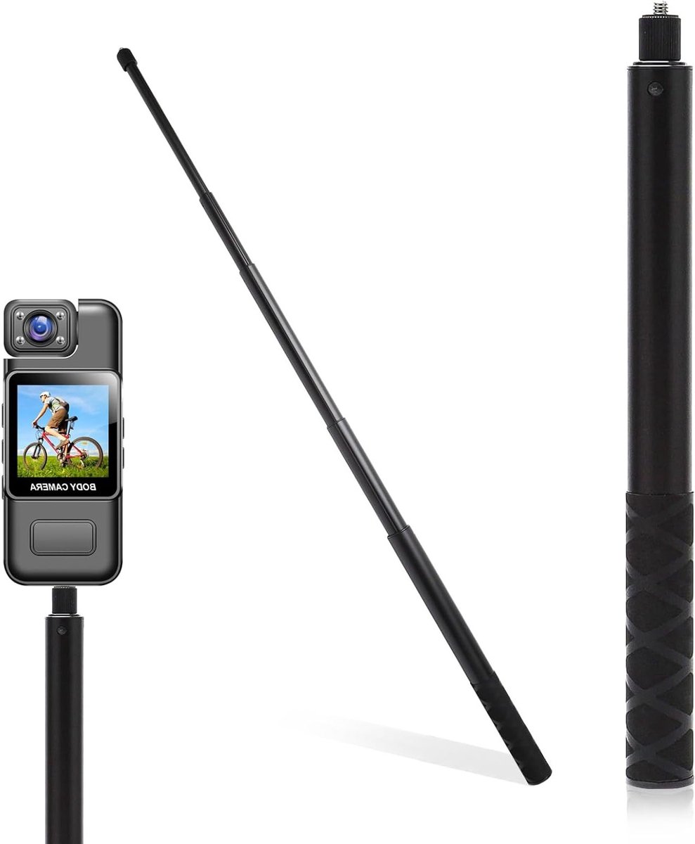 Uittrekbare selfiestick van 120 cm van aluminium legering voor actiecamera's en smartphones, stabiel en lichtgewicht voor perfecte selfies