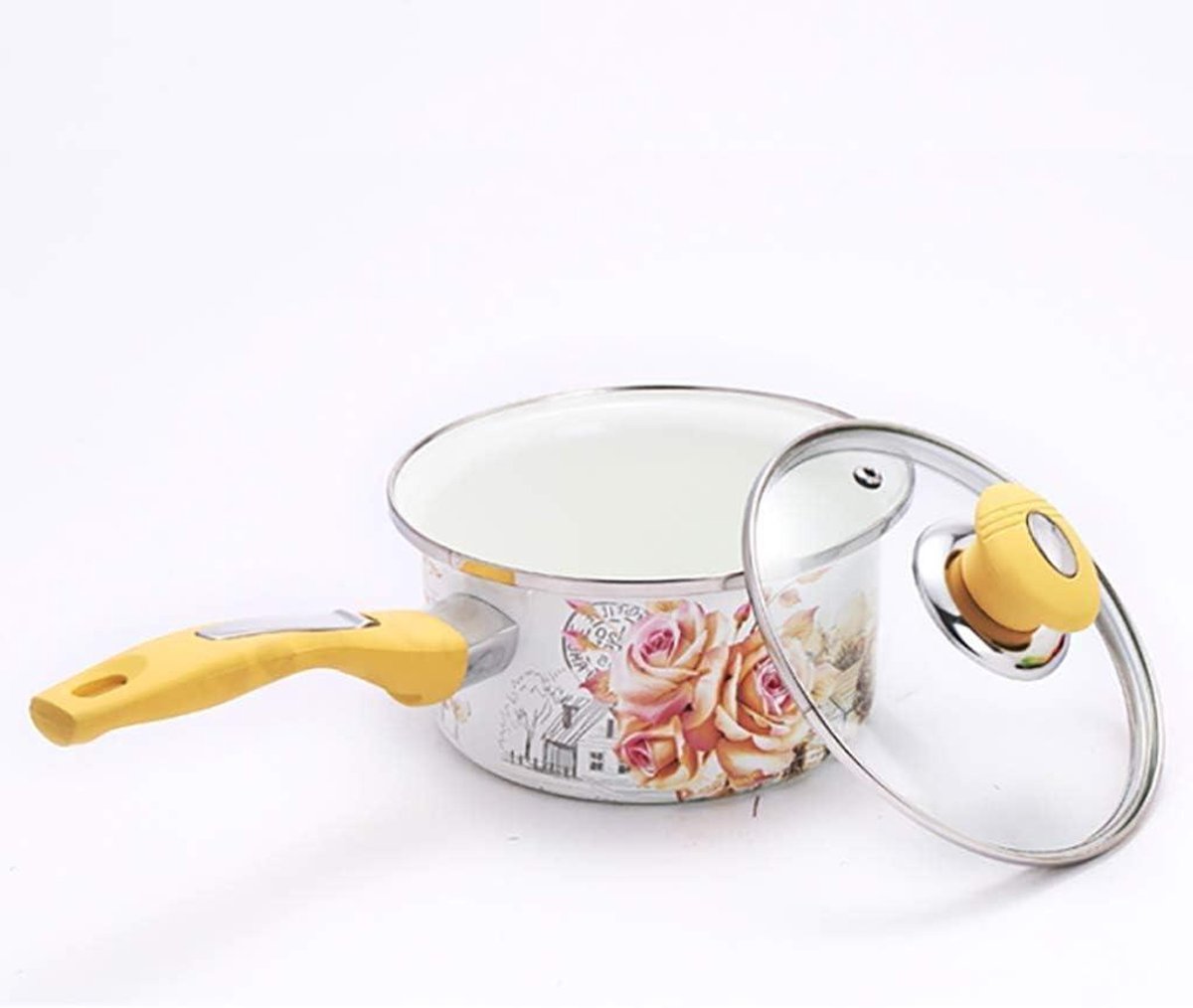 Melkpan Soeppan - Kookgerei Emaille - Koken voor Twee - Mini Soeppan - Universeel - Geel