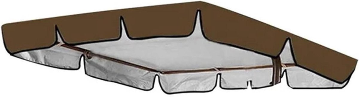 Schommelbank Luifel - Schommelhoes Vervangend - Buiten Ontspannen - Waterdicht Polyester - 164x114x15cm - Bruin