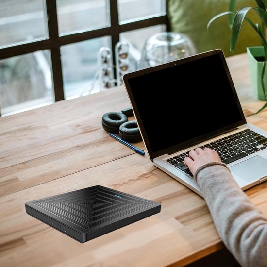 Externe DVD Brander - USB DVD Drive - Data Archiveren - Schokbestendig Ontwerp - 15.4 cm - Zwart — afbeelding 4