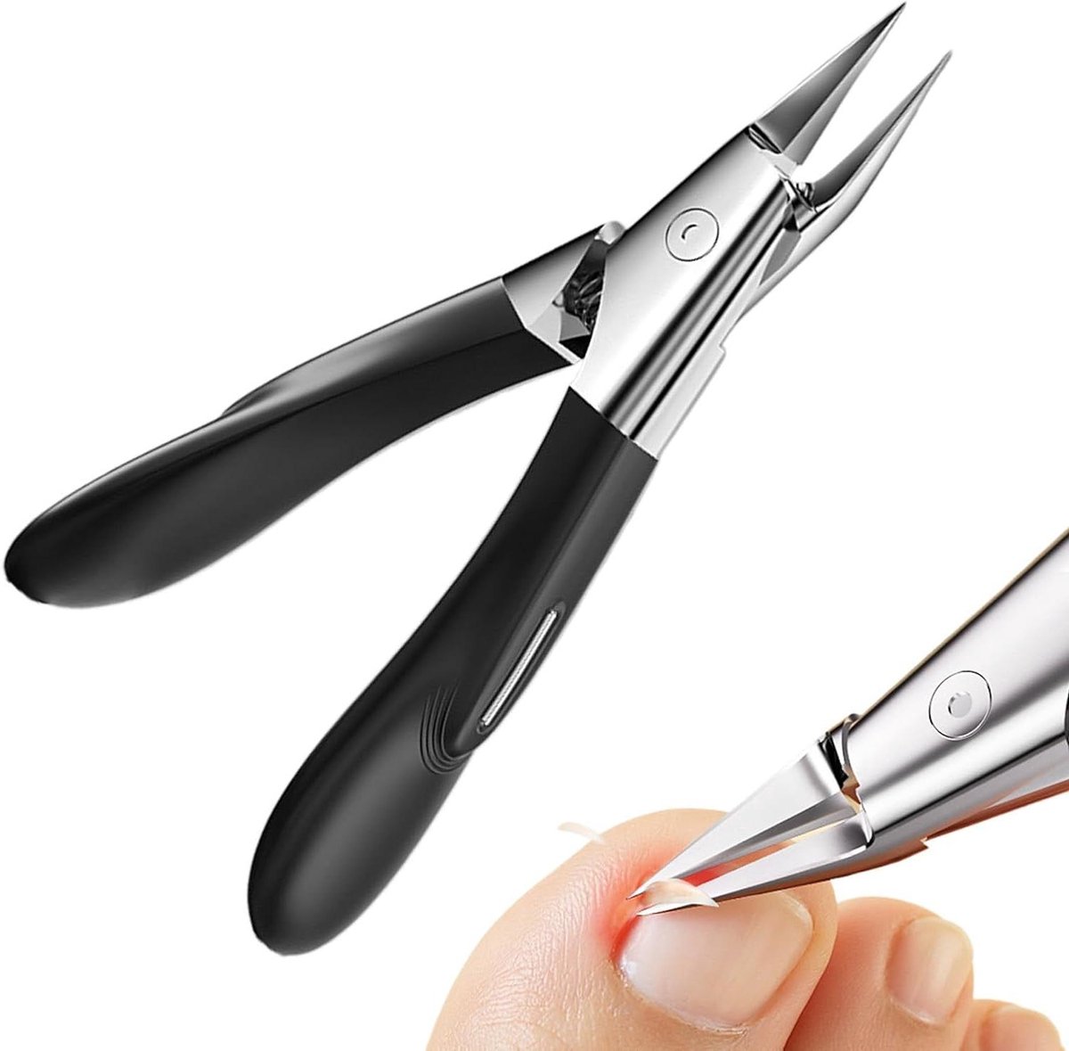 Nail Clipper - Nail Nipper - Nail Care - Ergonomic Handle - 9.7 x 5.7 cm - Black