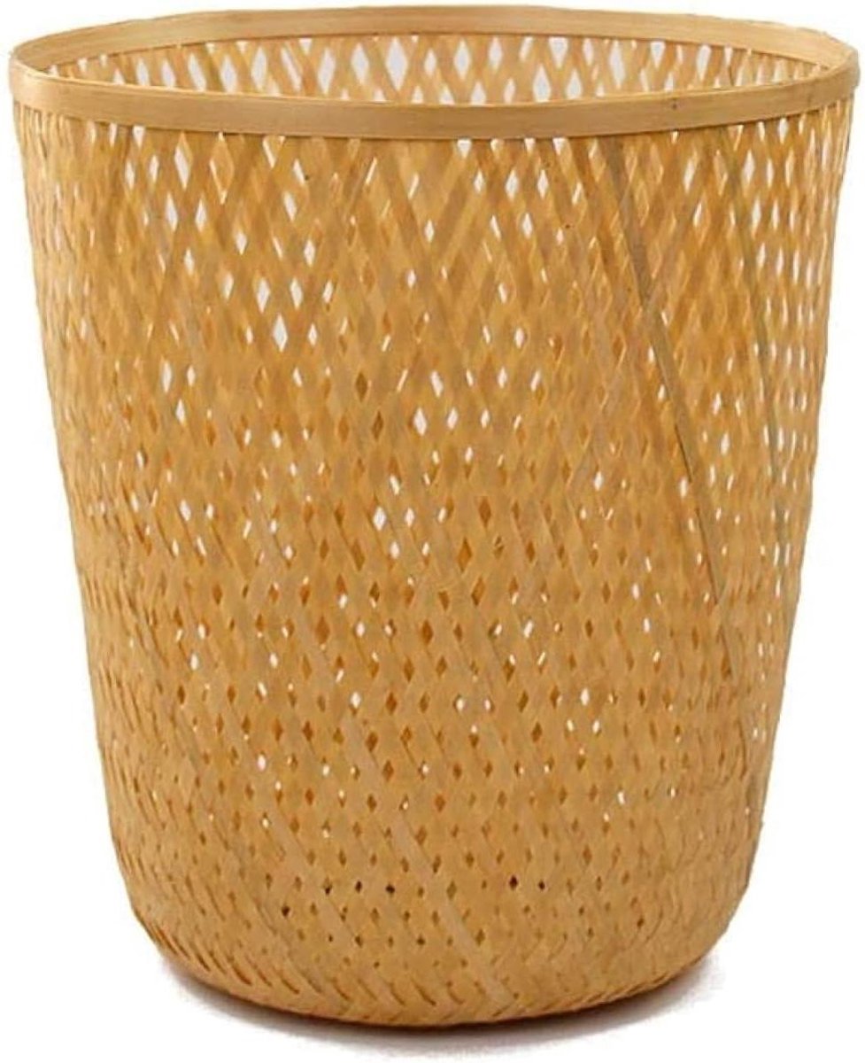 Bamboe Prullenbak - Opbergmand - Afval Opbergen - Handgeweven Kwaliteit - 4 Liter - Multicolor