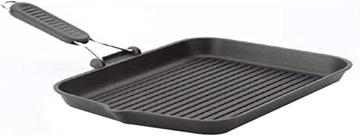 Grillpan Rechthoekig Koekenpan Aluminium Lekker Grillen Geschikt Voor Inductie 36 x 26 cm Paars