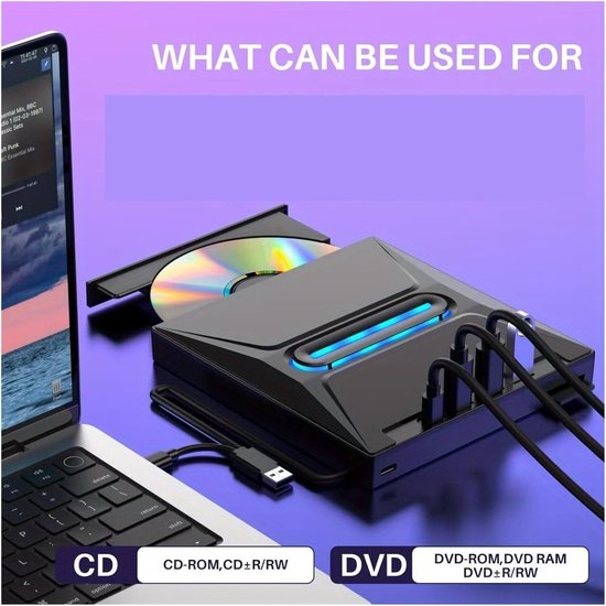 Externe Schijf - Optische Drive - Schijven Lezen - Met Kaartlezer - 2 MB Cache - Zwart — afbeelding 2