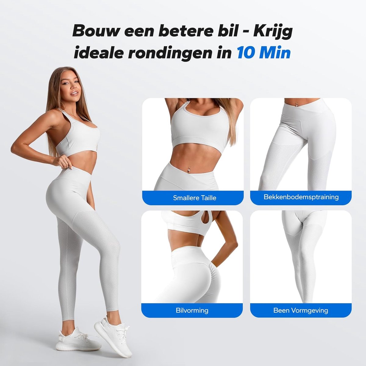 PowerSquat Elite Pro Squat Trainer met 3 Weerstandsniveaus, Compact Home Gym Fitnessapparaat, Veilig Knievriendelijk Trainingssysteem, Spierversteviging & Krachttraining met Max. Belastbaar Gewicht 136 kg