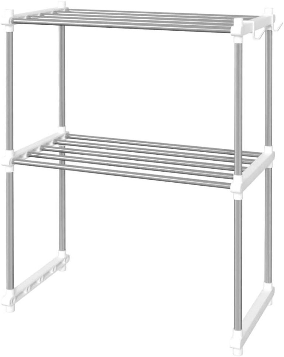 Magnetronrek - Keukenrek - Keuken Organizer - Met Haken - 51x27x63 cm - Wit