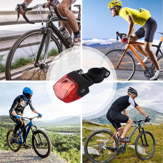 Zelfgenererend Fietslicht - Dynamo Achterlicht - Veilig Fietsen - Geen Batterijen Nodig - 80g - Zwart — afbeelding 5