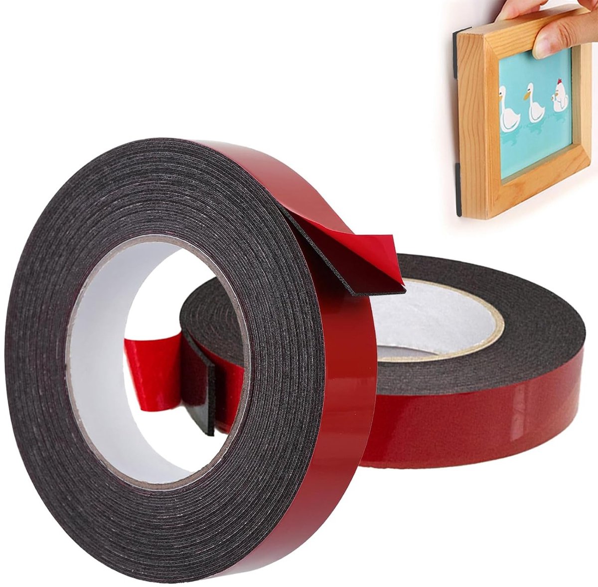 Dubbelzijdige tape set van 2, 10 m x 1,5 cm, sterke en waterdichte montage tape, multifunctionele plakband voor diverse toepassingen