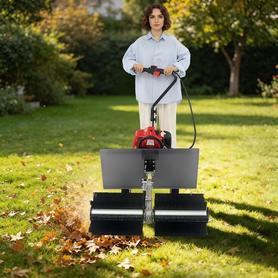 Benzine Veegmachine - Motorbezem Sneeuwschuiver - Terrassen Reinigen - Grote Veegbreedte - 60 cm - Zwart — afbeelding 5