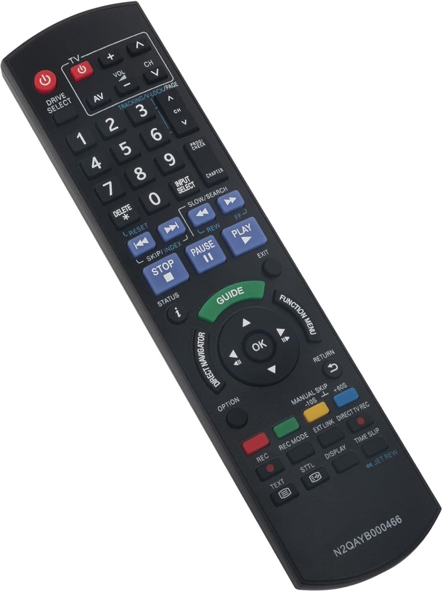 Afstandsbediening - Afstandsbediening DVD Recorder - TV Bediening - Ergonomisch Ontwerp - 21 cm - Zwart