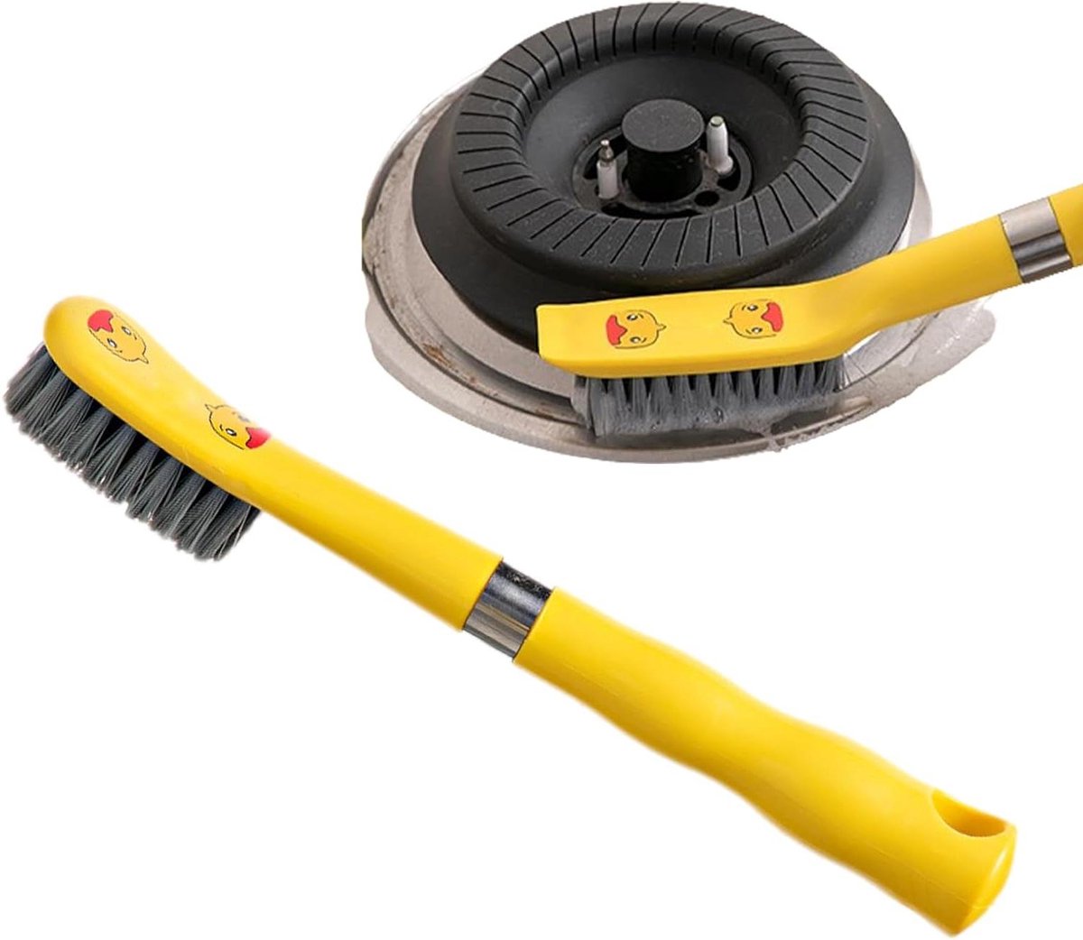 Schoenborstel - Schoenveger - Schoenen Reinigen - Ergonomische Handgreep - 27 cm - Geel