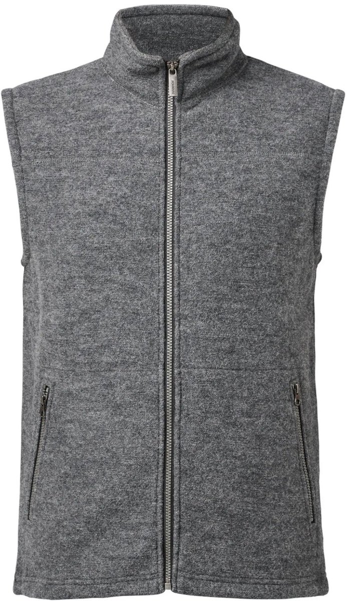Ivanhoe mouwloos vest Dante Full Zip voor heren van wol Grijs