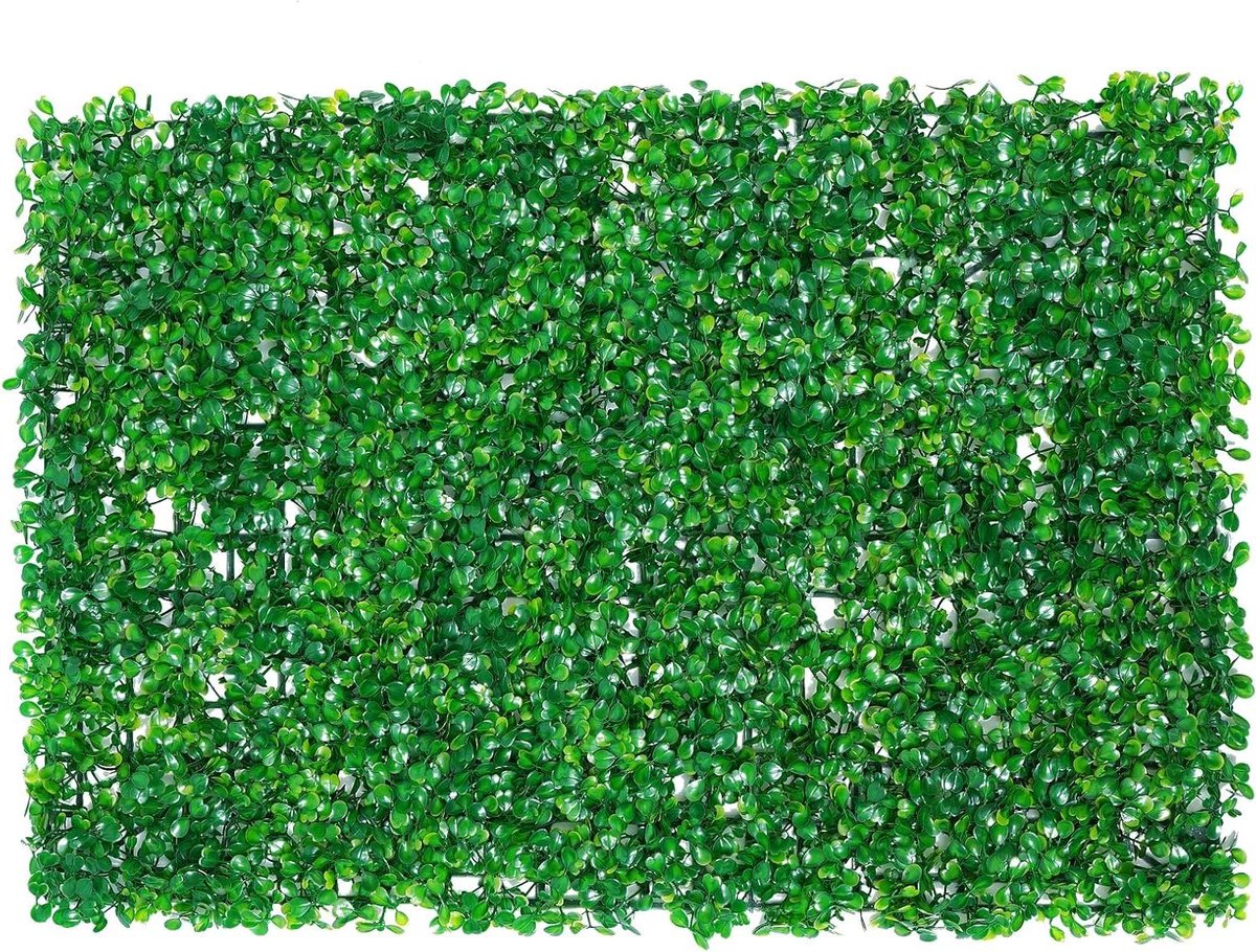 Kunstplanten Panelen - Kunstmatige Heg - Decoratie Binnen Buiten - Waterdicht Duurzaam - 60 x 40 cm - Groen