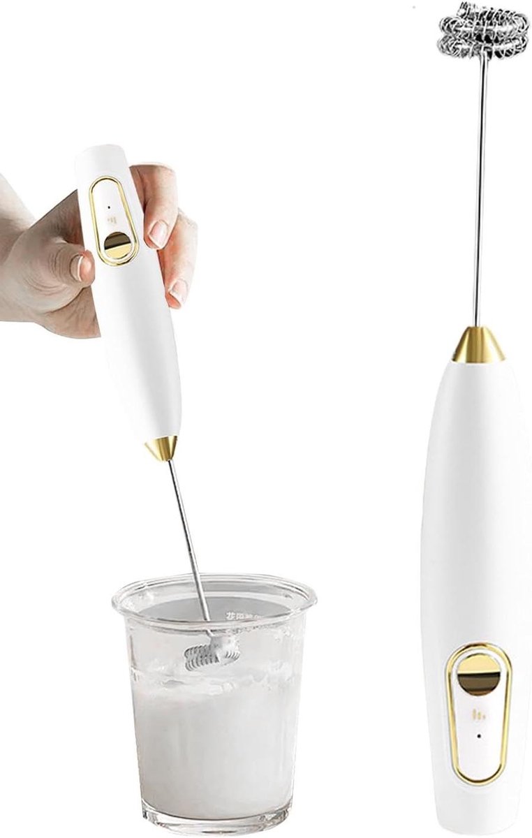Melkopschuimer - Drankmixer Koffie - Dranken Schuimen - Oplaadbaar Handheld - 1 Aantal - Wit