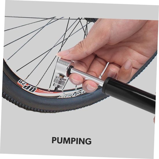 Bandenpomp Met Drukmeter - Minipomp Fiets - Banden Oppompen - Universeel Mondstuk - 19.8 x 3 x 3 cm - Zwart — afbeelding 3