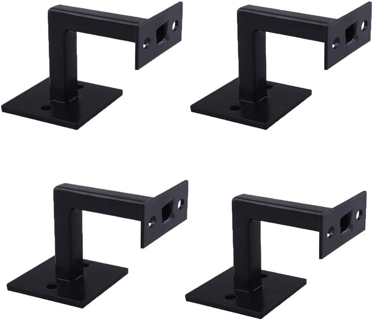 Zware Handrail Beugels voor Trapleuningen - 4 Stuks, Geschikt voor Hout en Metaal, Stevige Wandbeugels voor Trapleuningen (65mm x 64mm)
