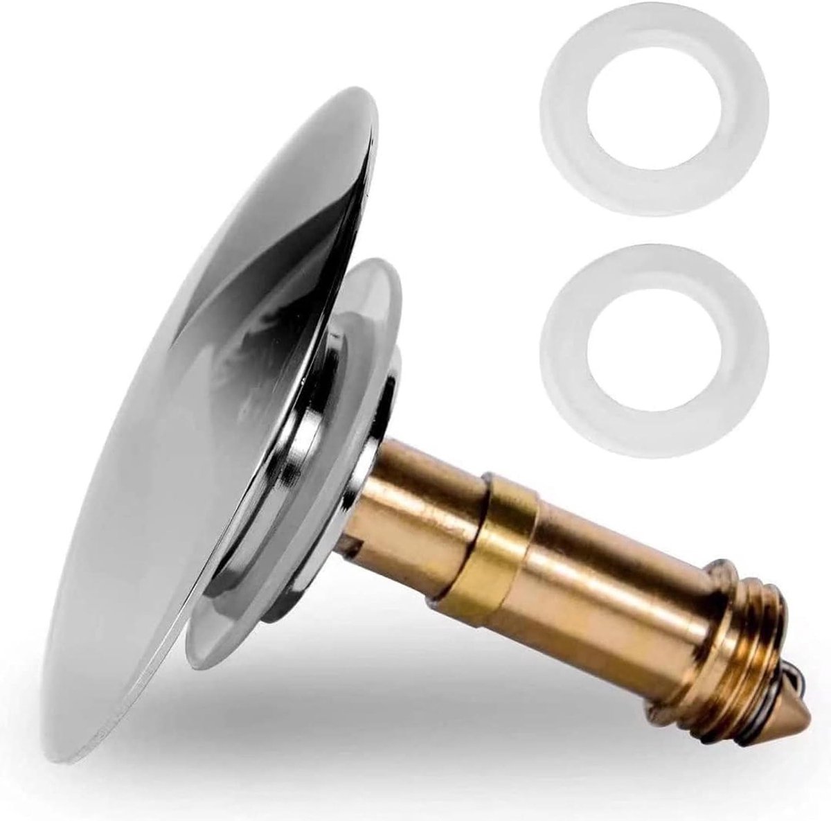 Allecto Plus - Pop Up Klik Clack Afvalplug voor Wastafel Kraan - Chrome Stopper - Badkamer Gootsteen Afvoer Plug