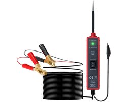 carmdering - Auto Elektrische Testlamp - Voertuig Circuit Tester - Diagnose Tool - Polarity En Continuiteit Test - Kortsluiting Lokalisatie - Robuust Kunststof - Dubbele Waarschuwing - Veilig Tot 7 Ampere - 1 Stuks