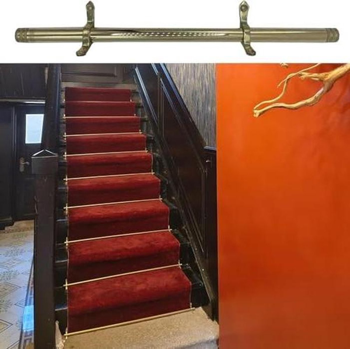 Tapijtstangen voor trappen - Traptapijt glijstangen - Tapijt Beveiligen - Duurzame messing constructie - 100 cm lengte 16 mm diameter